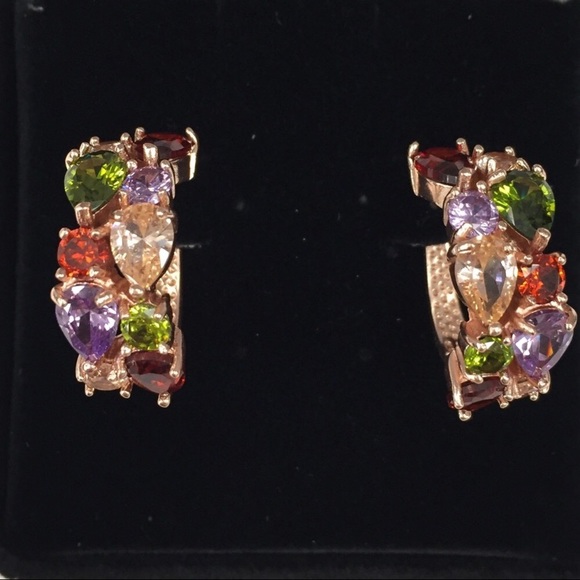 Dainty Rose Gold Tone Earrings and Ring Set - Picture 2 of 7